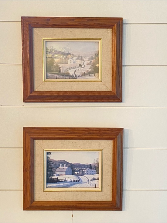 William Sanders Other - Vintage Set Of 2 Original Artwork By William J. Sanders Rural Quebec Farmlands